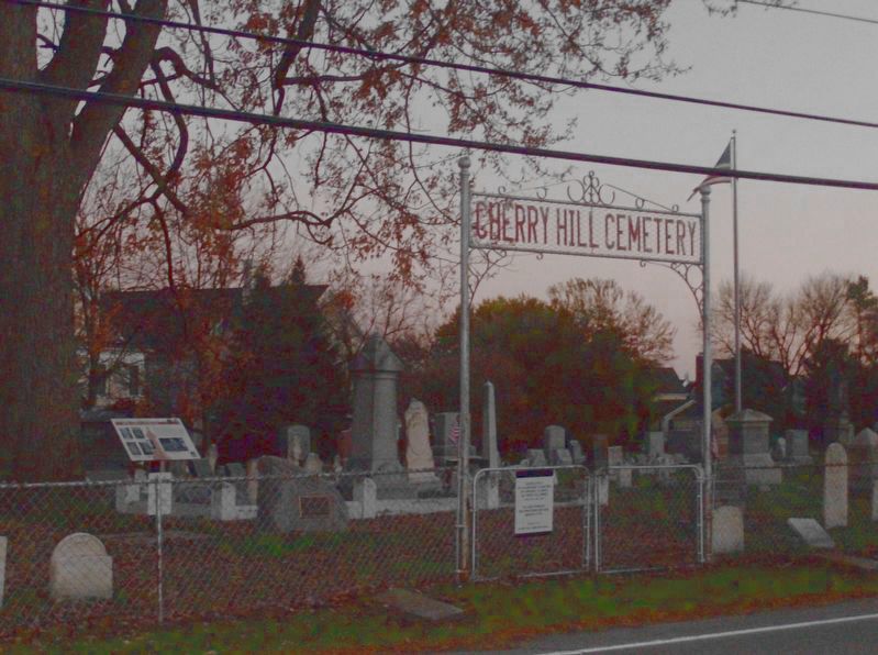 Cherry Hill Cemetery and Marker. Click for full size. Cherry Hill Cemetery and Marker image. Click for full size.