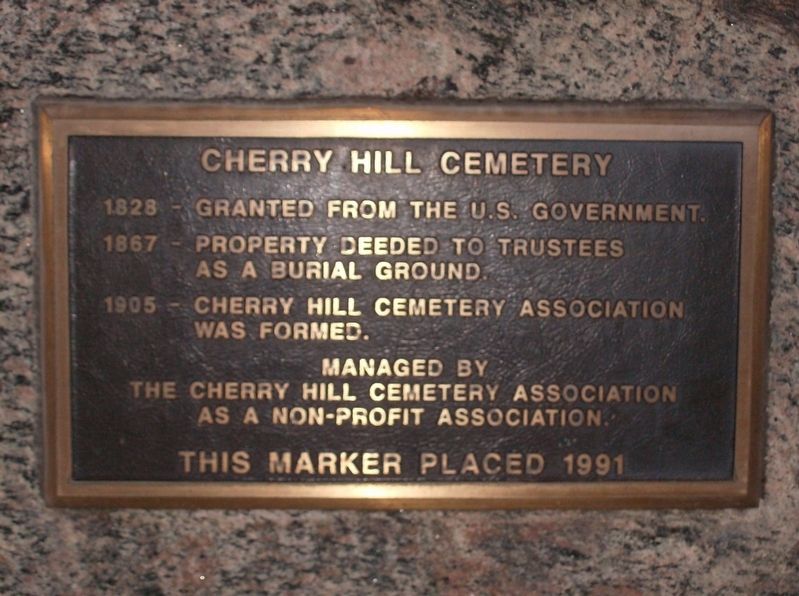 Cherry Hill Cemetery Marker image. Click for full size.