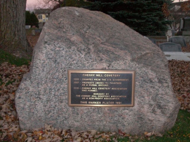 Cherry Hill Cemetery Marker. Click for full size. Cherry Hill Cemetery Marker image. Click for full size.