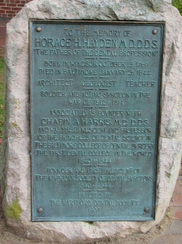 Horace H. Hayden, M.D.,D.D.S. Marker. Click for full size. Horace H. Hayden, M.D.,D.D.S. Marker image. Click for full size.