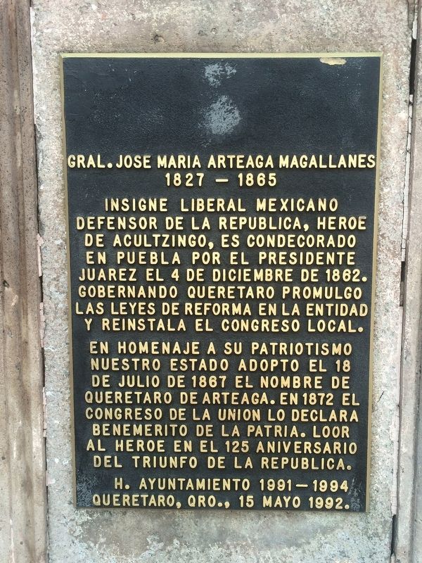 General José María Arteaga Magallanes Marker image. Click for full size.