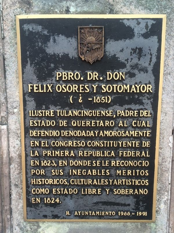 Félix Osores y Sotomayor Marker. Click for full size. Félix Osores y Sotomayor Marker image. Click for full size.