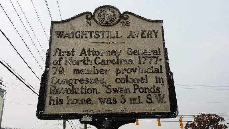 Waightstill Avery Marker image. Click for full size.