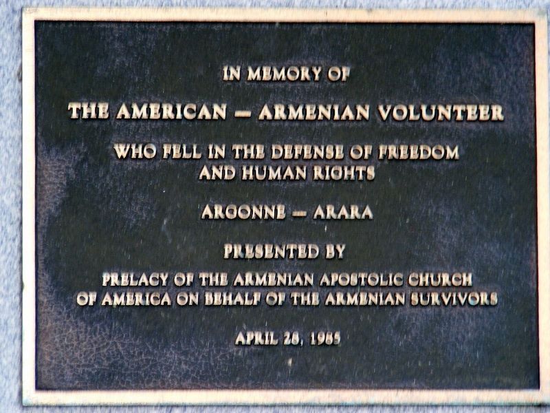 American-Armenian Volunteer Memorial image. Click for full size.