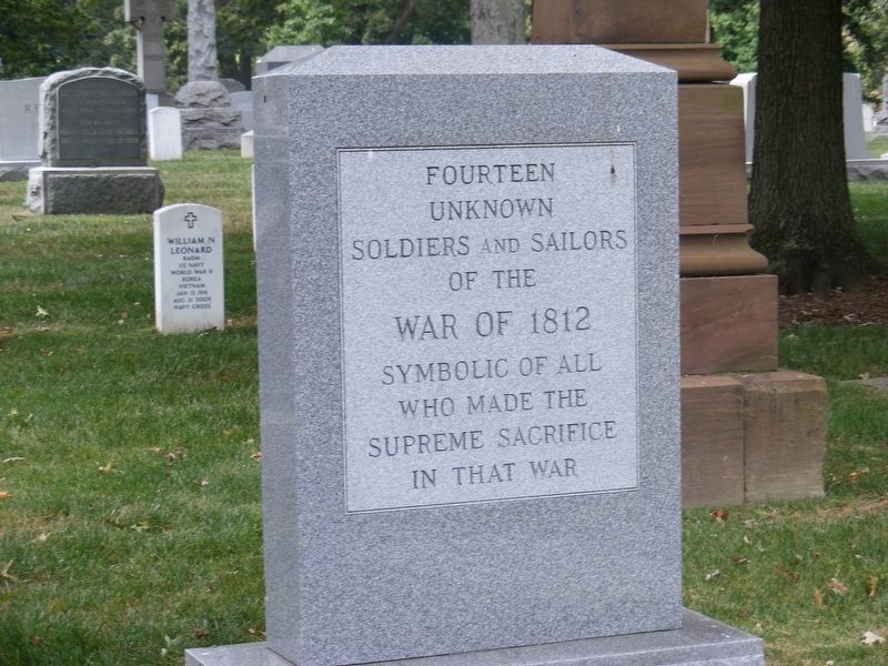 War of 1812 Memorial Marker. Click for full size. War of 1812 Memorial Marker image. Click for full size.