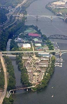 Herr's Island from the GoodYear Blimp image. Click for full size.