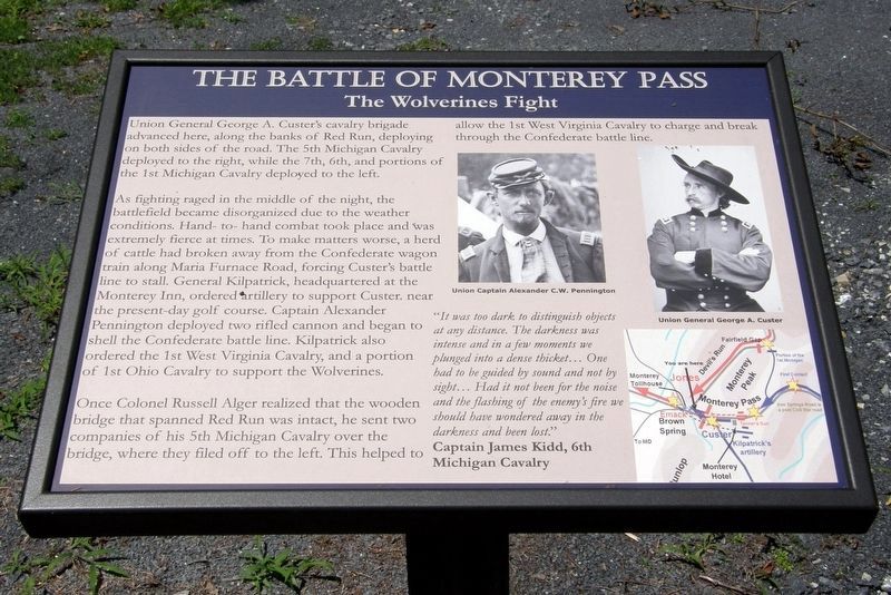 The Battle of Monterey Pass Marker. Click for full size. The Battle of Monterey Pass Marker image. Click for full size.