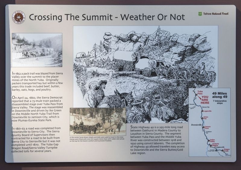 Crossing the Summit - Weather or Not Marker. Click for full size. Crossing the Summit - Weather or Not Marker image. Click for full size.