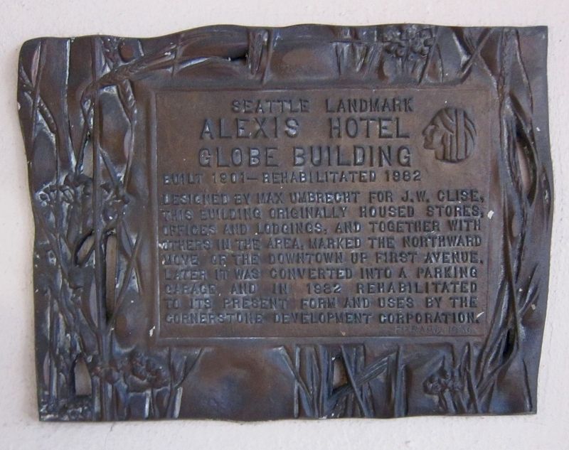 Alexis Hotel / Globe Building Marker image. Click for full size.