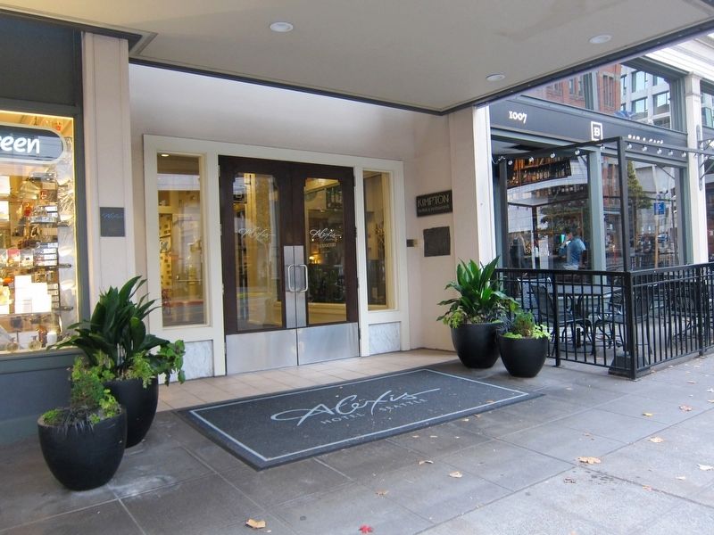 Alexis Hotel / Globe Building Marker - Wide View. Click for full size. Alexis Hotel / Globe Building Marker - Wide View image. Click for full size.