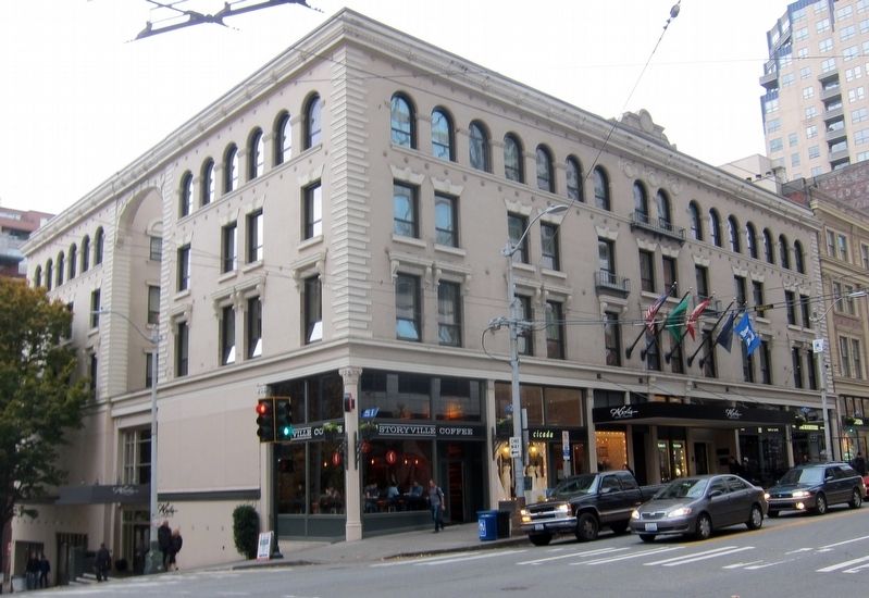 Alexis Hotel / Globe Building, Looking Northwest Across First Avenue. Click for full size. Alexis Hotel / Globe Building, Looking Northwest Across First Avenue image. Click for full size.