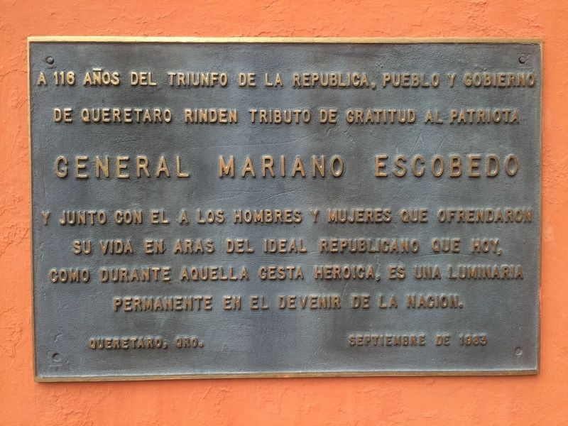 General Mariano Escobedo Marker image. Click for full size.