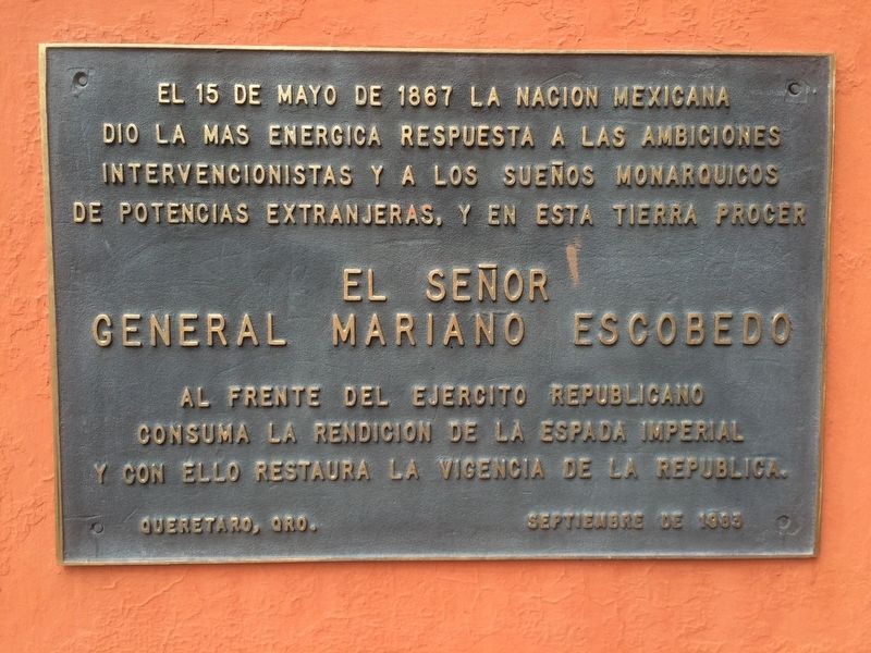 An additional General Mariano Escobedo Marker image. Click for full size.