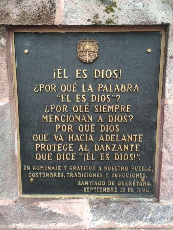 The refurbished marker dedicated to the indigenous dancers of the region. image. Click for full size.