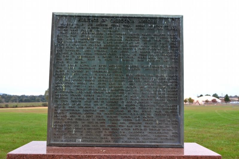 Heritage of Caledonia Missouri Marker. Click for full size. Heritage of Caledonia Missouri Marker image. Click for full size.