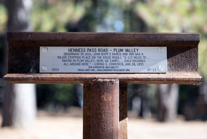Henness Pass Road - Plum Valley Marker image. Click for full size.