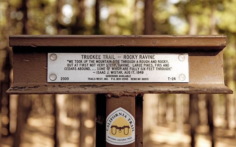 Truckee Trail - Rocky Ravine Marker. Click for full size. Truckee Trail - Rocky Ravine Marker image. Click for full size.