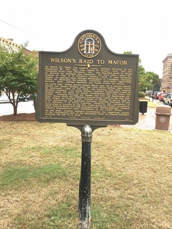 Wilson's Raid To Macon Marker image. Click for full size.