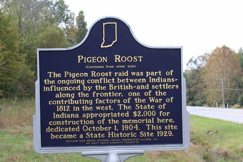 Pigeon Roost Marker Reverse image. Click for full size.