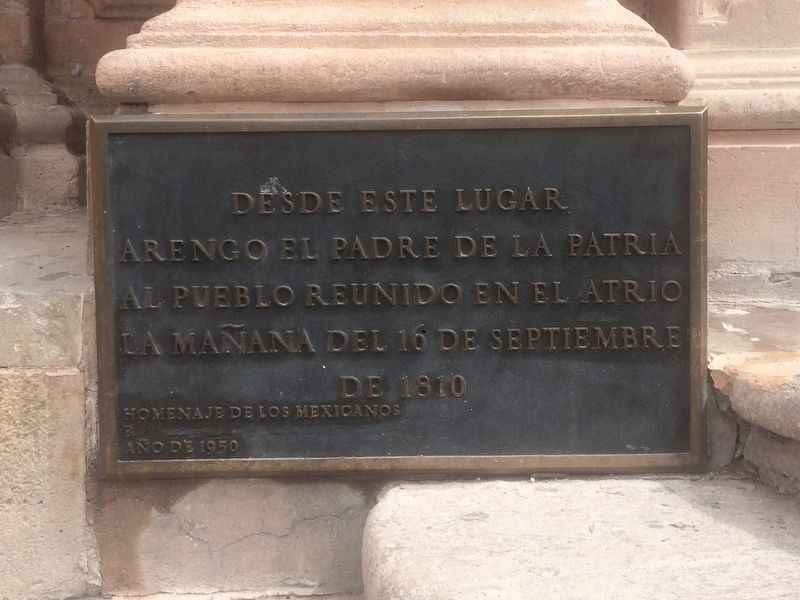 From Here Hidalgo Proclaimed Mexican Independence Marker image. Click for full size.