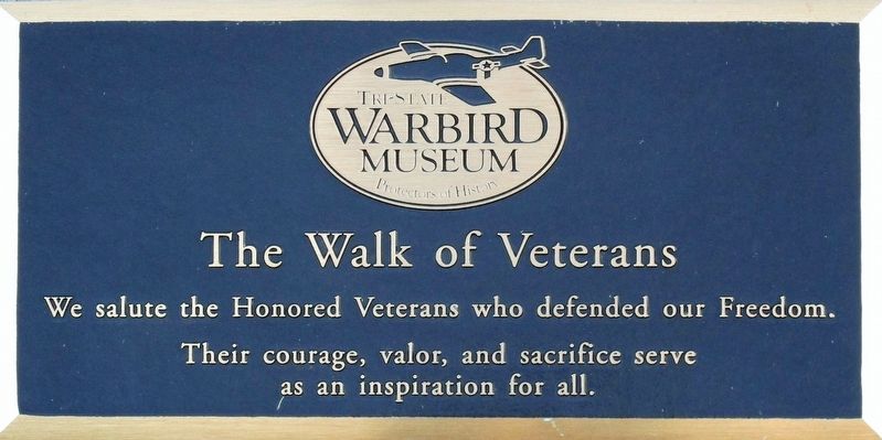 Tri-State Warbird Museum Marker. Click for full size. Tri-State Warbird Museum Marker image. Click for full size.