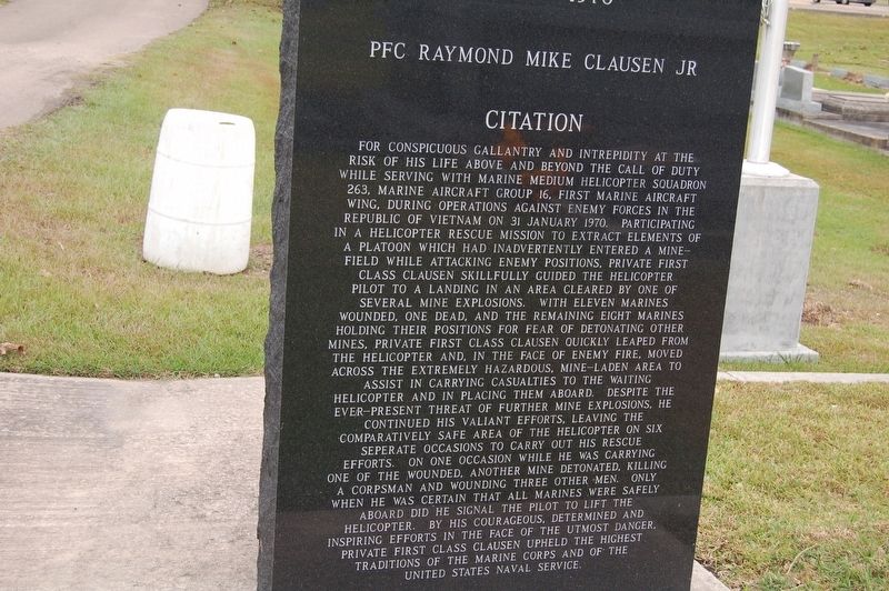 PFC Raymond "Mike" Clausen, Jr. Marker image. Click for full size.