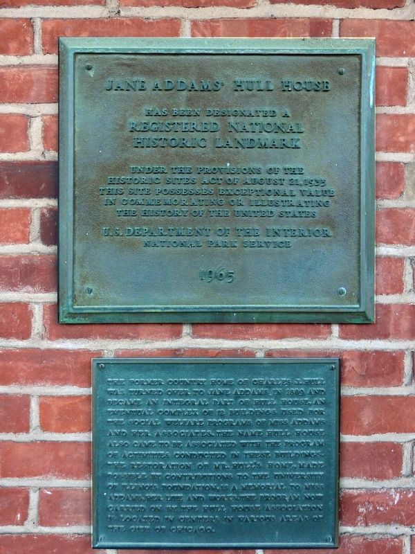 Jane Addams' Hull House Marker image. Click for full size.