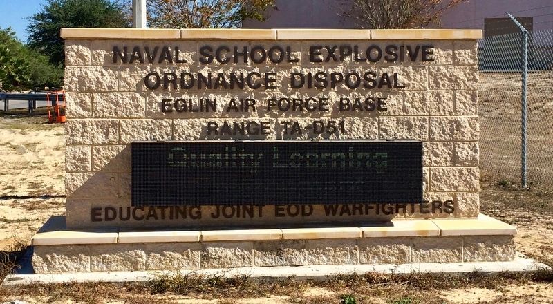 Naval School Explosive Ordnance Disposal Range D-51 entrance sign. image. Click for full size.