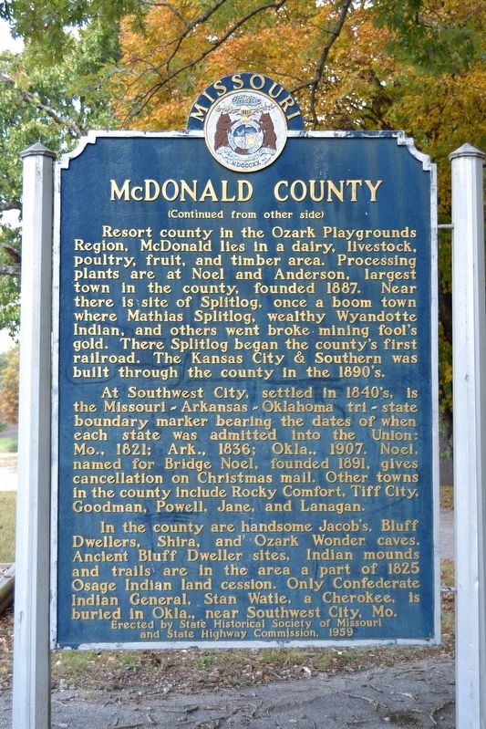 McDonald County Marker image. Click for full size.
