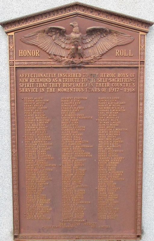 New Richmond WW I Memorial Marker image. Click for full size.