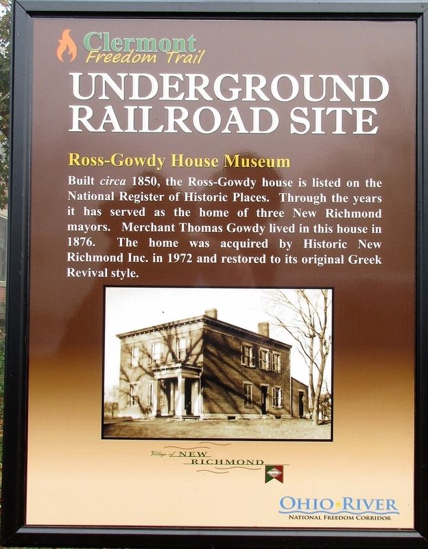 Underground Railroad Site Marker. Click for full size. Underground Railroad Site Marker image. Click for full size.