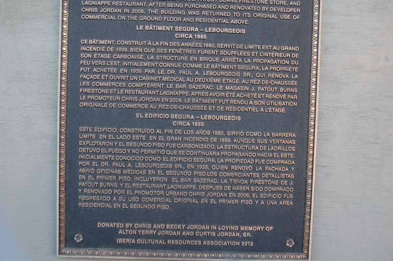 Segura - Labourgeois Building Marker image. Click for full size.