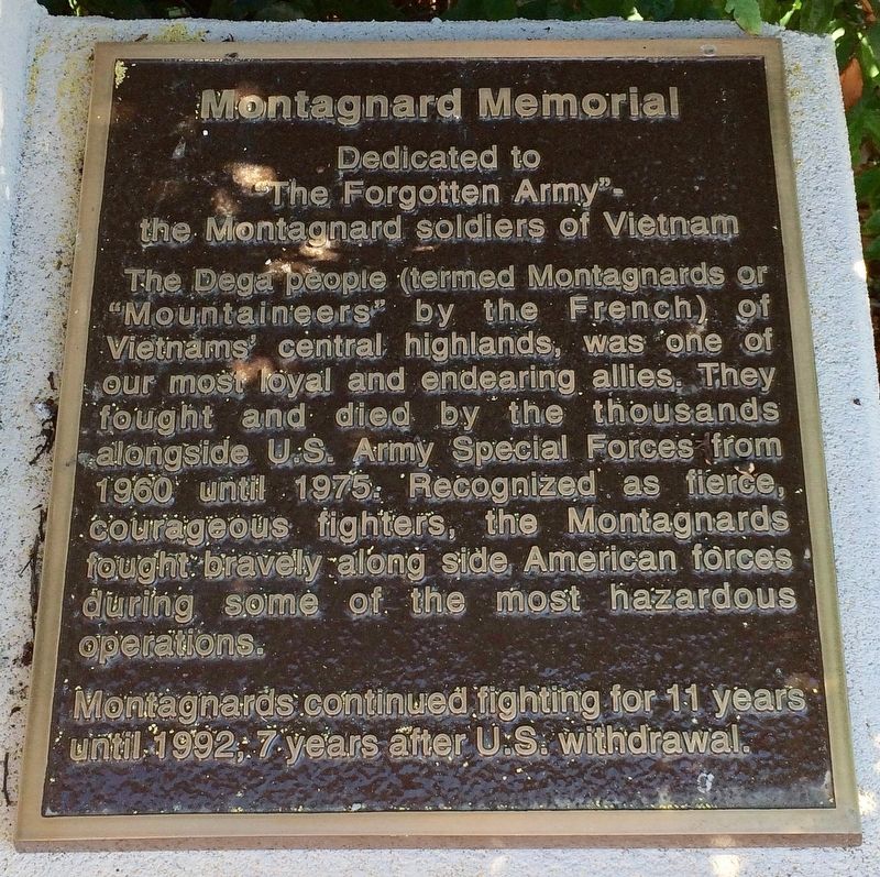 Montagnard Memorial Marker image. Click for full size.