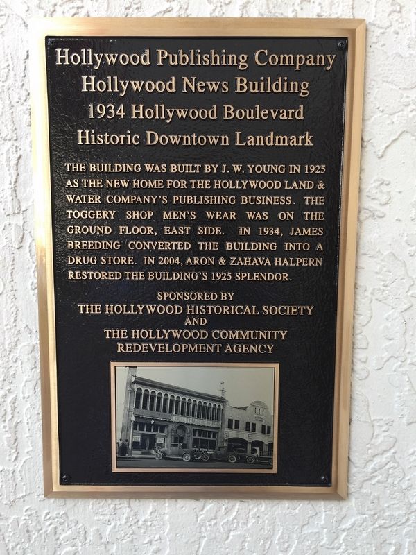 Hollywood Publishing Company/Hollywood News Building Marker image. Click for full size.