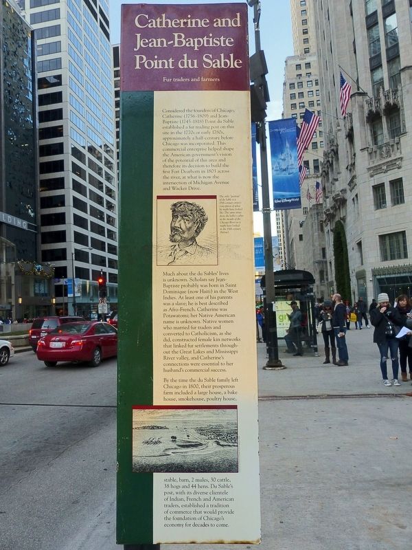 Catherine and Jean-Baptiste Point du Sable Marker image. Click for full size.