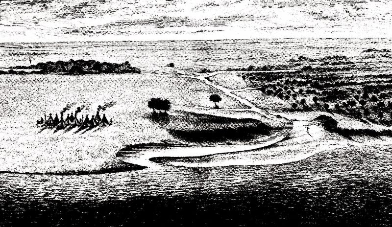 Du Sable's cabin at the Mouth of the Chicago River image. Click for full size.