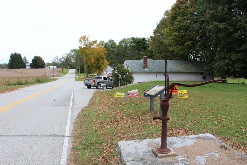 Morgan Finds a Hoosier Oasis Marker. Click for full size. Morgan Finds a Hoosier Oasis Marker image. Click for full size.