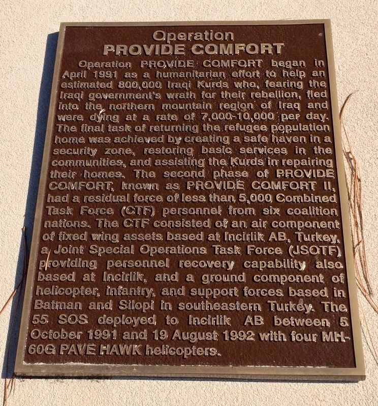 Operation Provide Comfort Marker image. Click for full size.