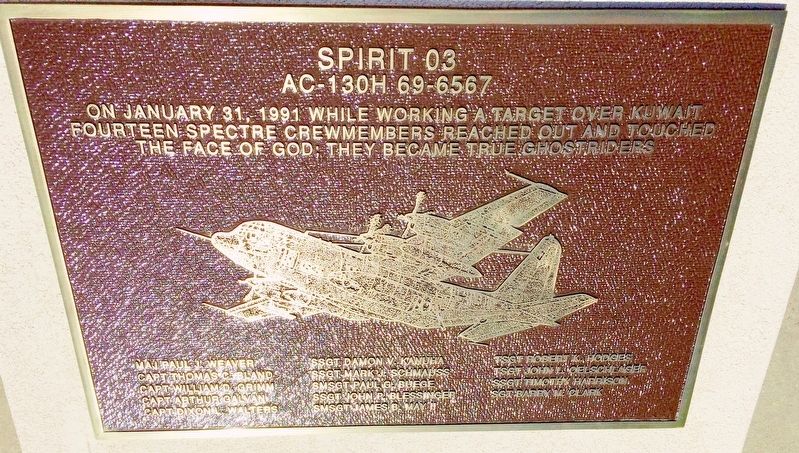 Spirit 03 AC-130 Memorial at Hurlburt Field Memorial Air Park image. Click for full size.