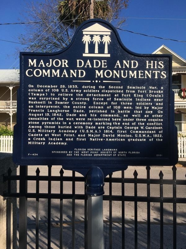 Major Dade and His Command Monuments Marker image. Click for full size.