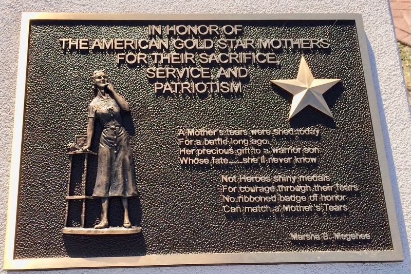 In Honor of The American Gold Star Mothers Marker image. Click for full size.