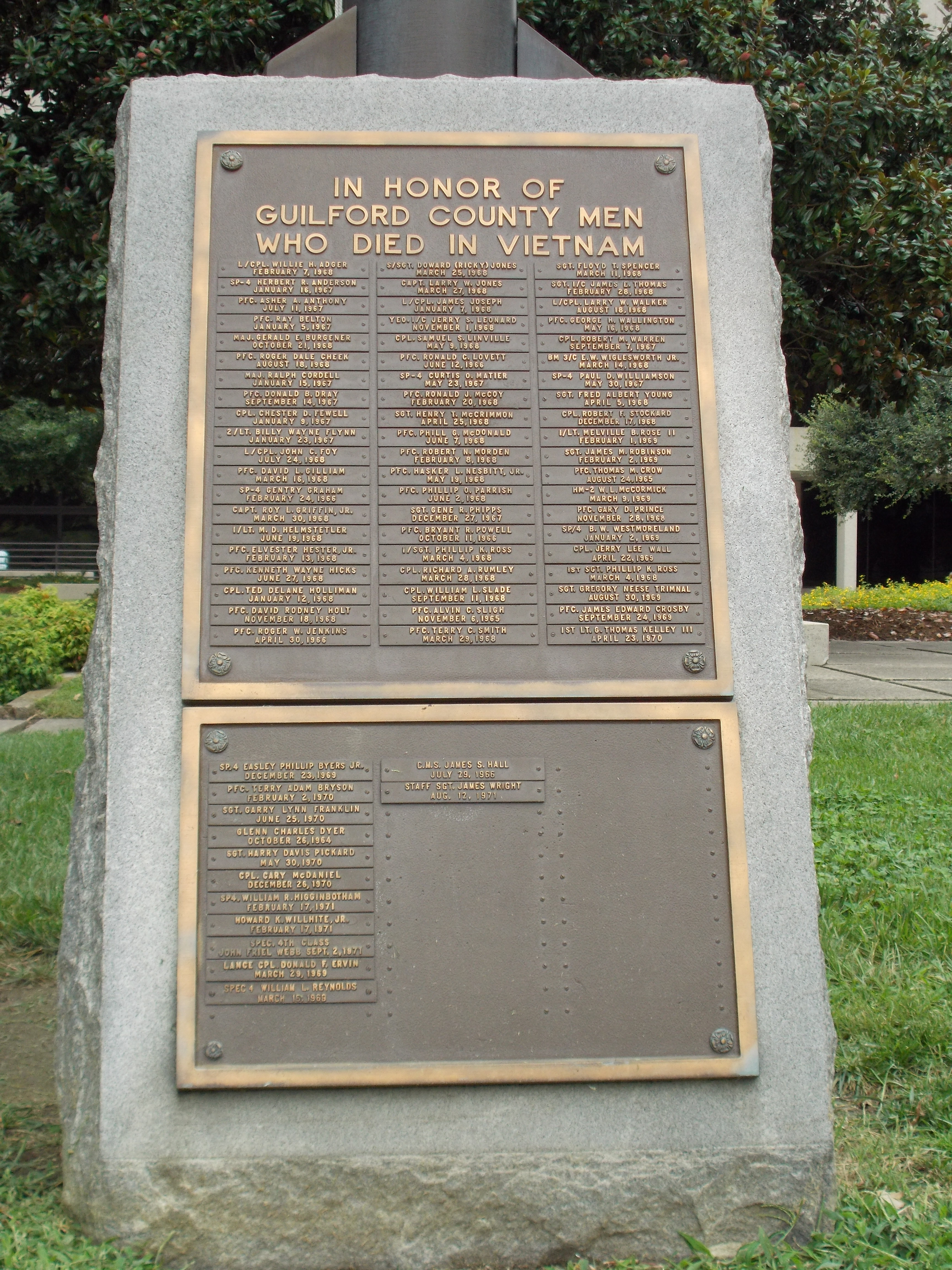 Guilford County Vietnam Memorial Marker