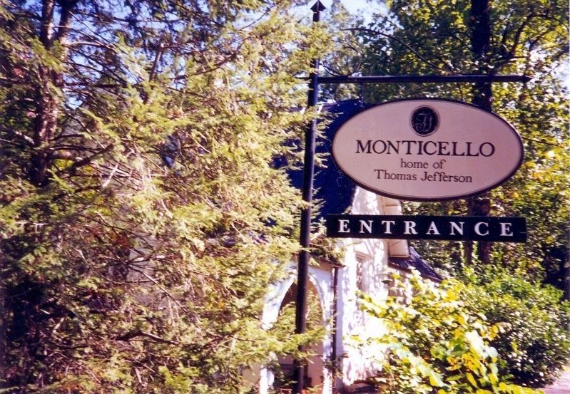 Entrance sign to Monticello home of Thomas Jefferson image. Click for full size.