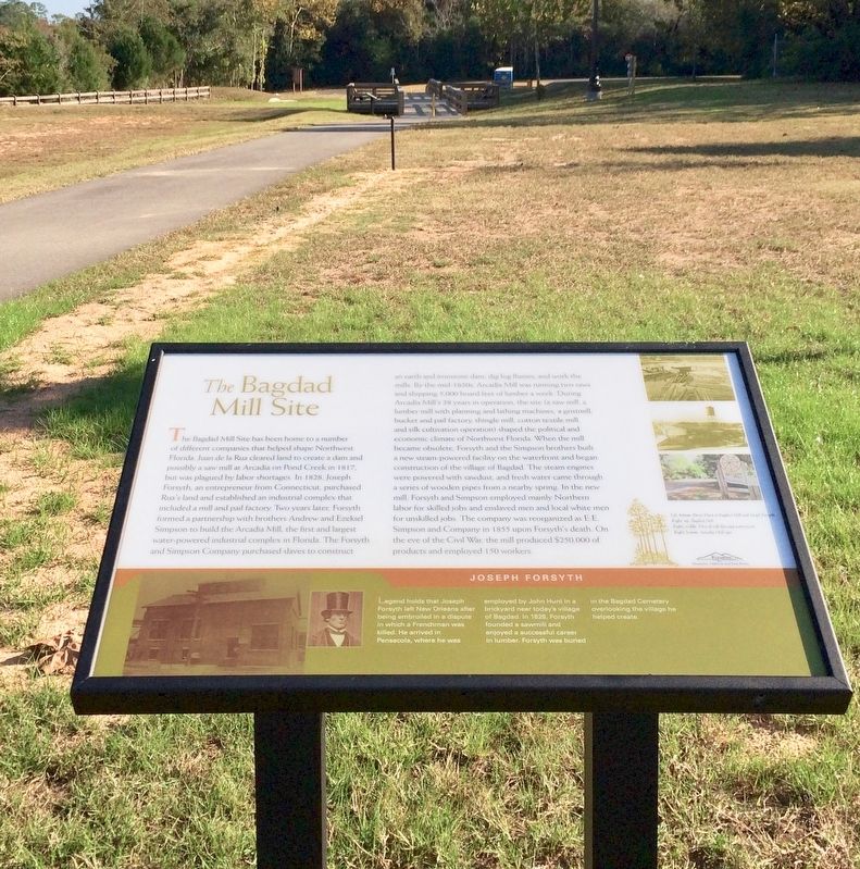 The Bagdad Mill Site Marker near the former site. image. Click for full size.