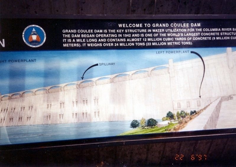 Welcome to Grand Coulee Dam Marker image. Click for full size.