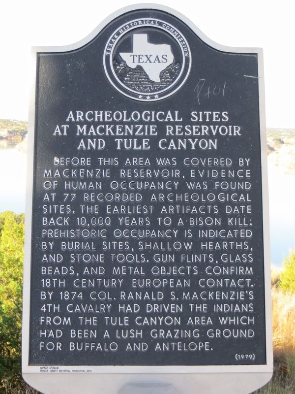 Archeological Sites at Mackenzie Reservoir and Tule Canyon Marker image. Click for full size.