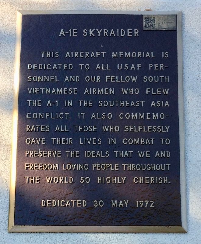 A-1E Skyraider Memorial. Click for full size. A-1E Skyraider Memorial image. Click for full size.