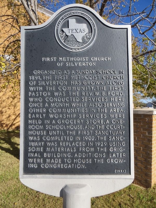 First Methodist Church of Silverton Marker image. Click for full size.