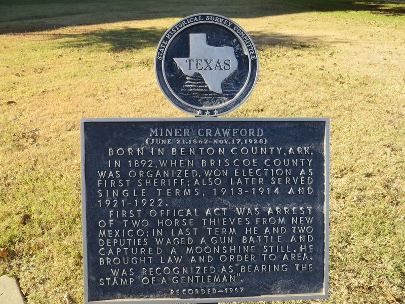 Miner Crawford Marker image. Click for full size.