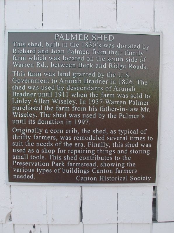 Palmer Shed Marker. Click for full size. Palmer Shed Marker image. Click for full size.